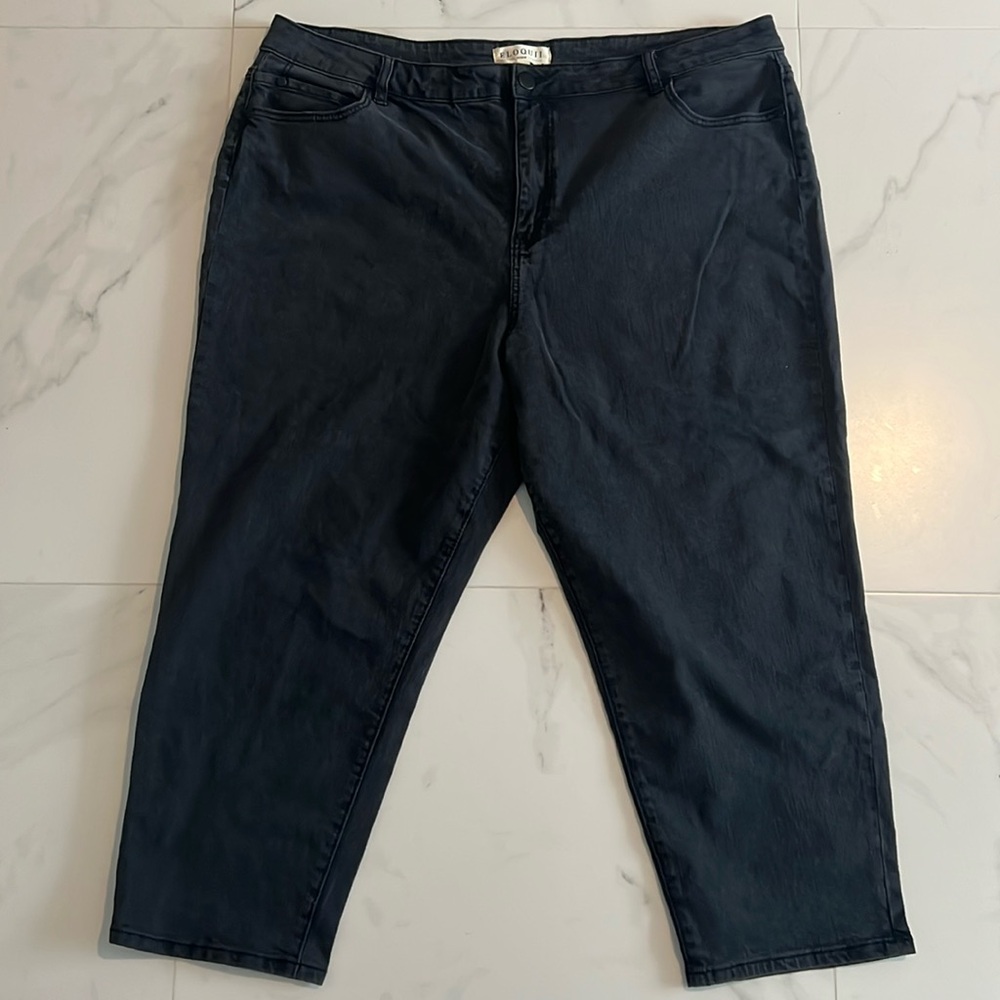 Eloquii Plus Size Black Denim Ankle Jeans